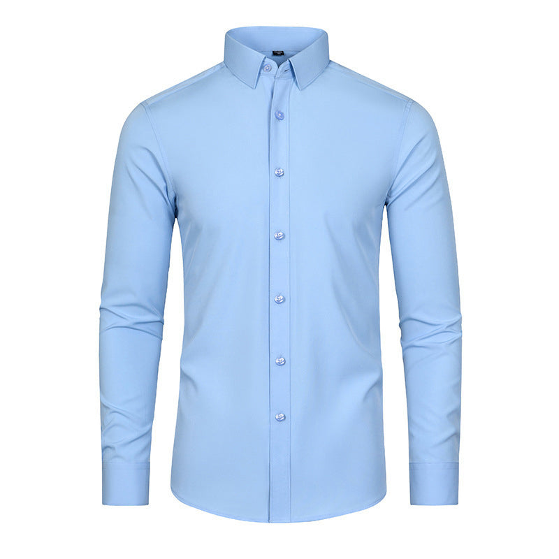 💼Men's Silky Wrinkle Resistant Solid Color Stretch Shirt