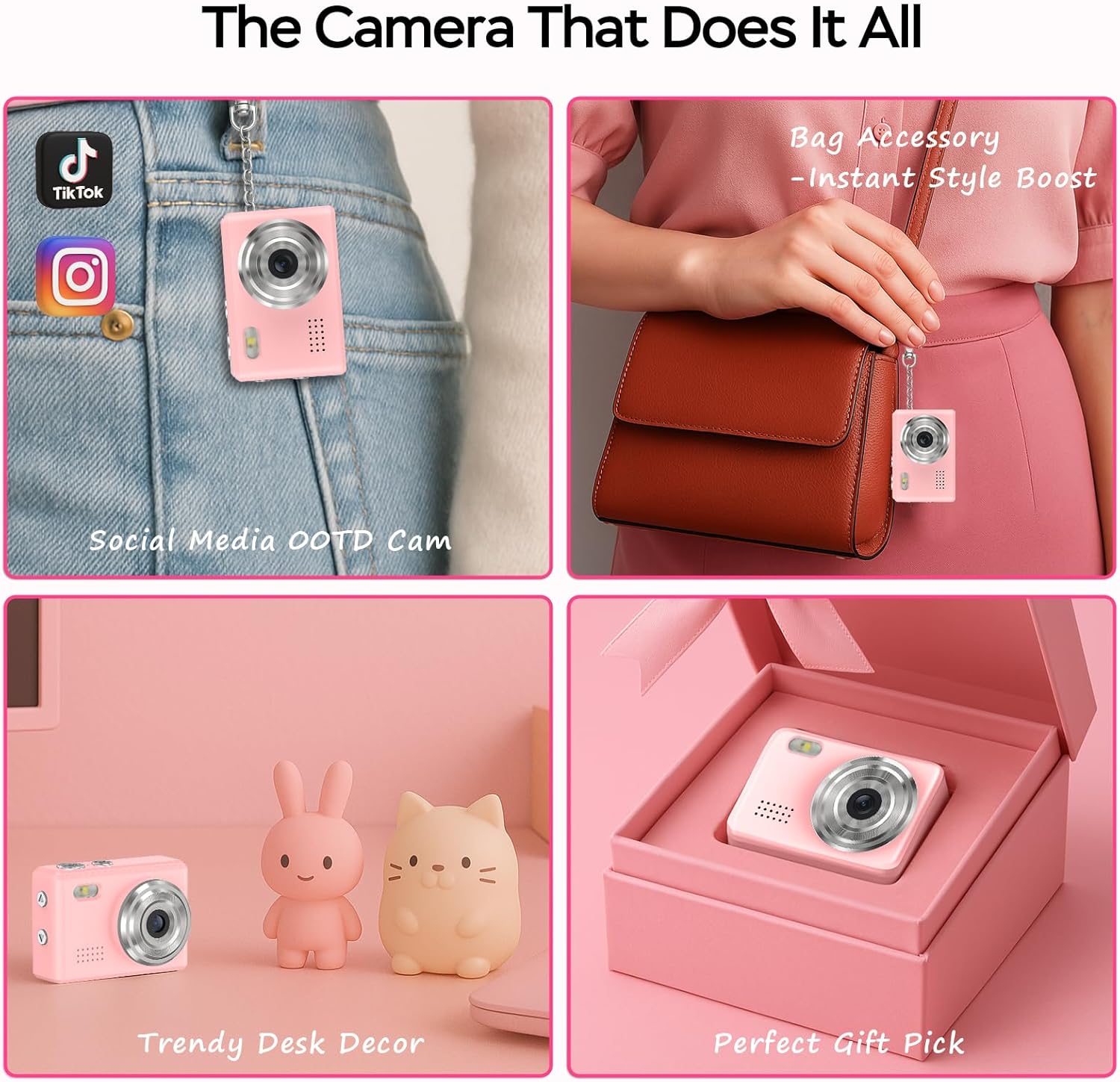 Ultra-Portable Tiny Camera for Travel/Vlog/Night Shots(1080P HD)