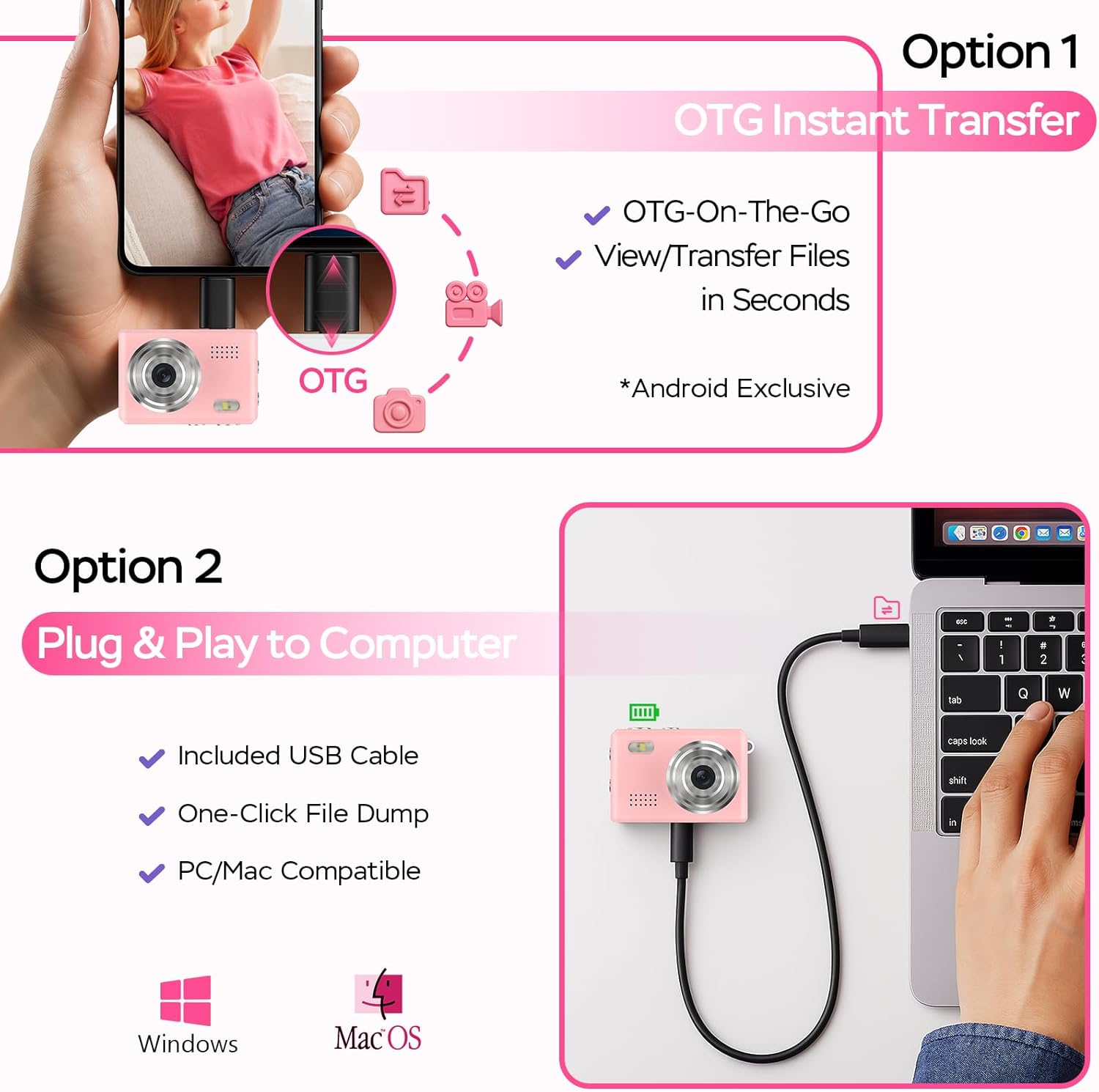 Ultra-Portable Tiny Camera for Travel/Vlog/Night Shots(1080P HD)