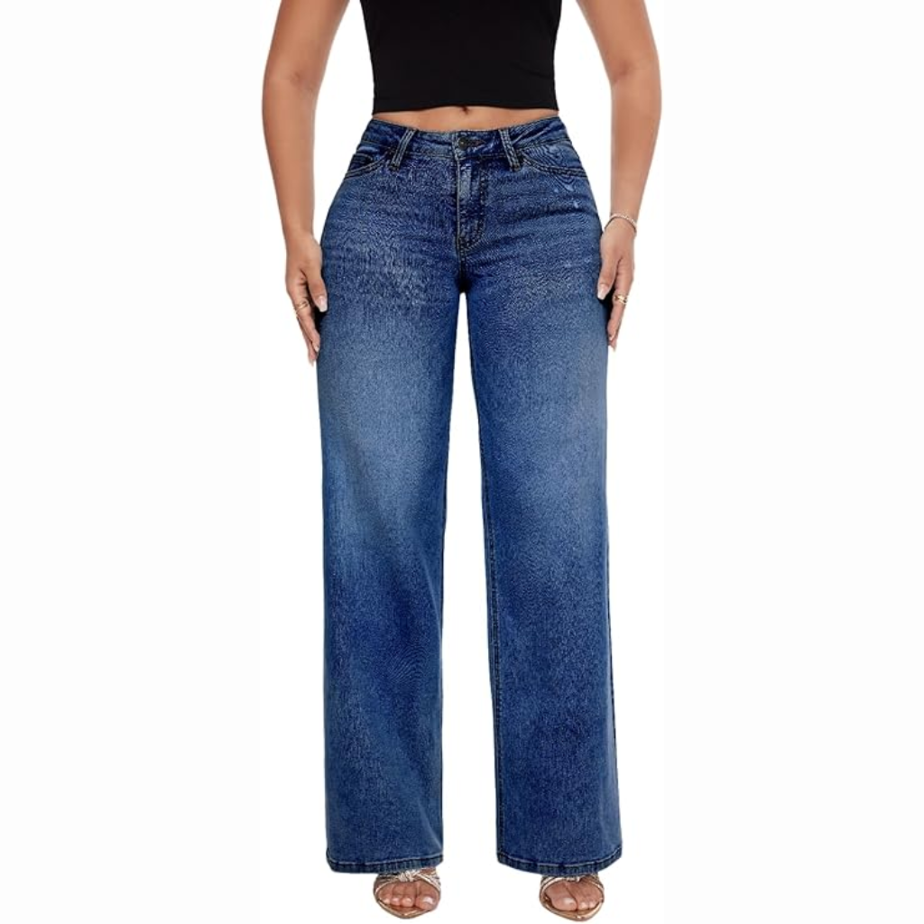 2025 New models Mid-Low Rise Stretch Wide-Leg Baggy Jeans