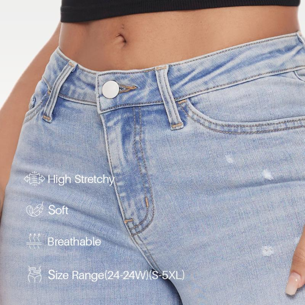 2025 New models Mid-Low Rise Stretch Wide-Leg Baggy Jeans