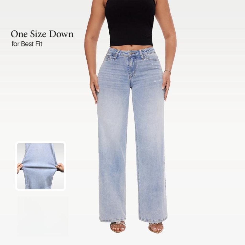 2025 New models Mid-Low Rise Stretch Wide-Leg Baggy Jeans