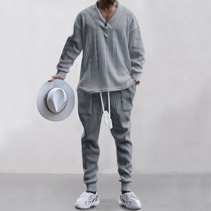 ⏳Time-limited Special⌛Men's 2-Piece V-Neck Baggy Sweatshirt & Joggers Set