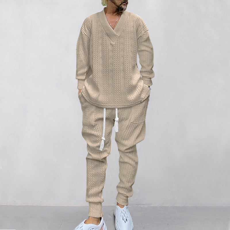 ⏳Time-limited Special⌛Men's 2-Piece V-Neck Baggy Sweatshirt & Joggers Set