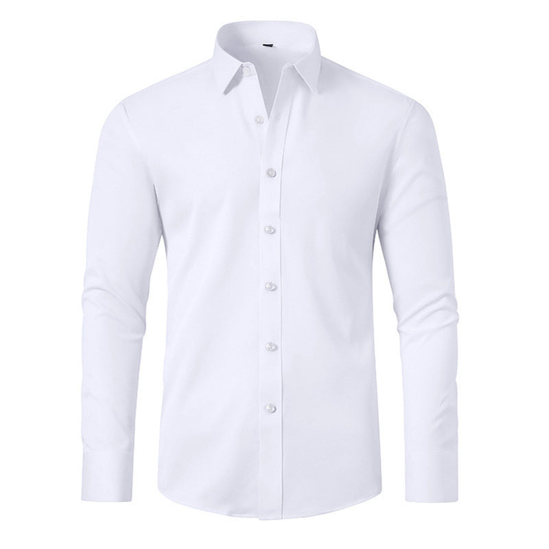 💼Men's Silky Wrinkle Resistant Solid Color Stretch Shirt
