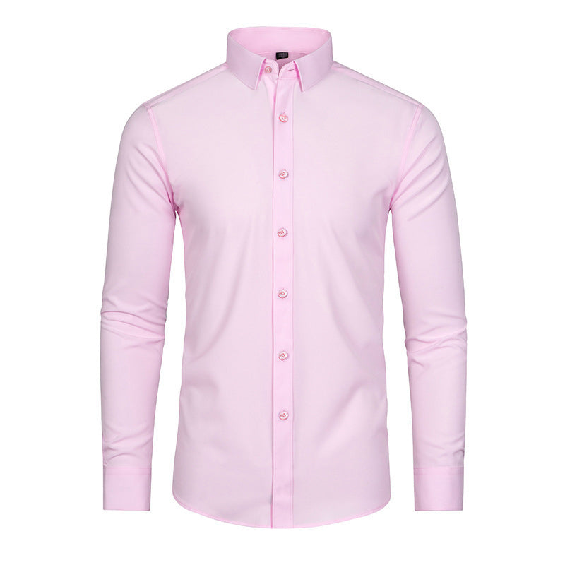 💼Men's Silky Wrinkle Resistant Solid Color Stretch Shirt